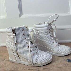 Women's White Wedge Sneakers